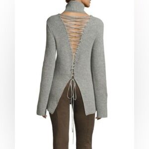 ✨ Like New ALC Alexander Cashmere Blend Turtleneck Sweater with Lace Up Back ✨